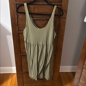 American Eagle Outfitters Green Smocked Tank Dress